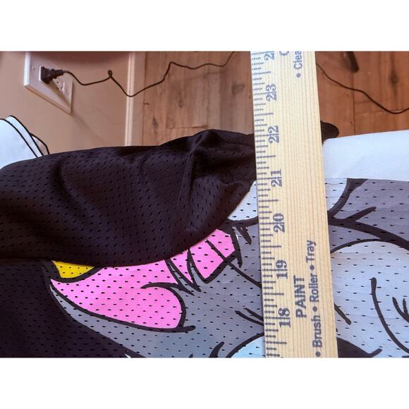 Tom & Jerry Mesh Baseball Jersey Black Graphic Button Up Shirt Men’s Size L - Picture 3 of 5